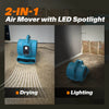 XPOWER P-230L 1/4 HP Mini Air Mover with LED Spotlight - US Cleaning Tools