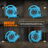 XPOWER P-230L 1/4 HP Mini Air Mover with LED Spotlight - US Cleaning Tools