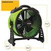 XPOWER FC-200 Multipurpose 13” Pro Air Circulator Utility Fan - Water Damage Restoration – 1300 CFM, 115V