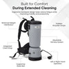 Dapper Supply DP-CVC1143 Commercial Backpack Vacuum – 1200W, 10.5 Qt, H12 HEPA, 55-Ft Reach