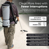 Dapper Supply DP-CVC1143 Commercial Backpack Vacuum – 1200W, 10.5 Qt, H12 HEPA, 55-Ft Reach