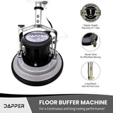 Dapper Supply DP-FM1303 13" Multi-Purpose Floor Buffer Machine – Electric, Scouring Pads
