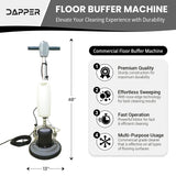 Dapper Supply DP-FM1303 13" Multi-Purpose Floor Buffer Machine – Electric, Scouring Pads