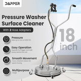 Dapper Supply DP-SPW1115 Surface Pressure Washer Cleaner – 18" Path, 4350 PSI, 2 Hose Adapters