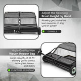 Dapper Supply DP-TBLS1110 48" Tow-Behind Lawn Sweeper – 26 Cu Ft Bag, Steel Frame