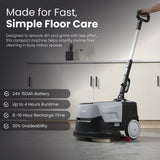 Dapper Supply DP-WPFS1204 Mini Automatic Floor Scrubber – 15" Cleaning Width, Walk-Behind