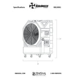 KwiKool KB130X1 KoolBreeze dimensions and specification drawing