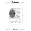 KwiKool KB130X1 KoolBreeze dimensions and specification drawing