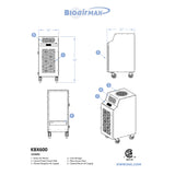 KwiKool KBX600 BioAir Max dimensions and specification drawing