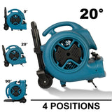 XPOWER P-630HC 1/2 HP Air Mover with Telescopic Handle & Wheels - US Cleaning Tools
