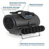 Powr-Flite Powr-Dryer with Handle and Wheels - US Cleaning Tools
