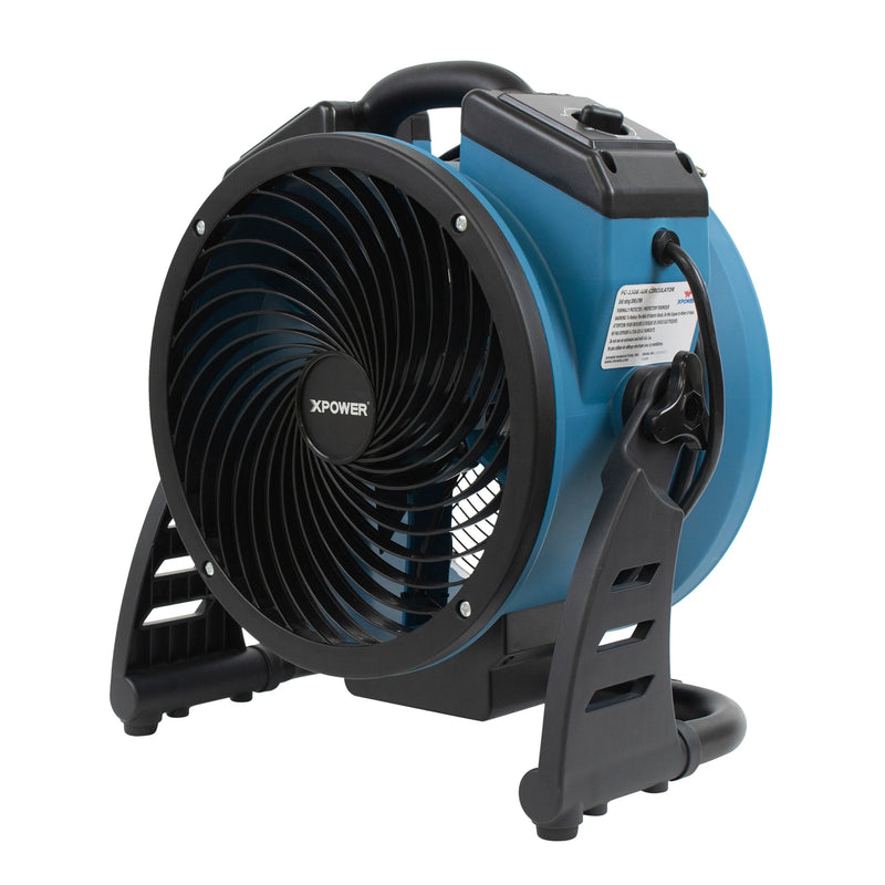 XPOWER FC-150B Dual Power Corded/Cordless Rechargeable Brushless DC Motor Whole Room Air Circulator - Water Damage Restoration – Fan, 1000 CFM, 115V