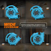 XPOWER P-230L 1/4 HP Mini Air Mover with LED Spotlight - US Cleaning Tools