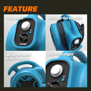 XPOWER P-230L 1/4 HP Mini Air Mover with LED Spotlight - US Cleaning Tools