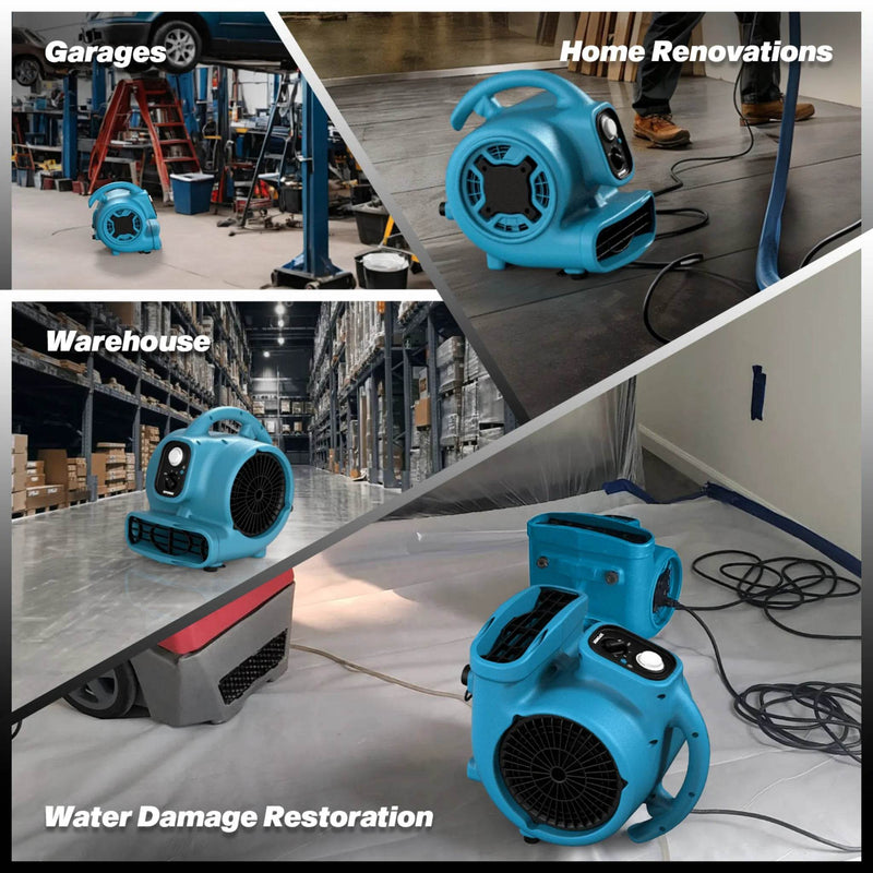 XPOWER P-230L 1/4 HP Mini Air Mover with LED Spotlight - US Cleaning Tools