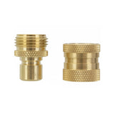 Pure Water Power Garden Hose Quick Connect Male and Female Set - Brass – main view