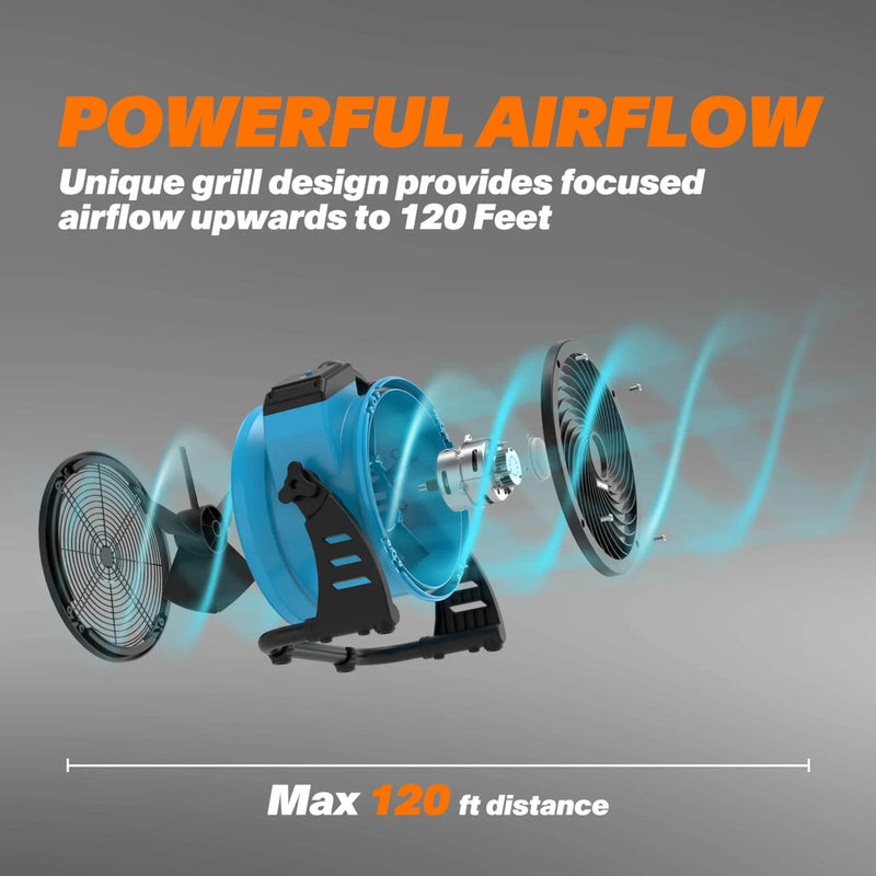 XPOWER P-21L Industrial Axial Air Mover with LED Spotlight - US Cleaning Tools