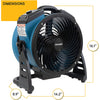XPOWER FC-150B Dual Power Corded/Cordless Rechargeable Brushless DC Motor Whole Room Air Circulator - Water Damage Restoration – Fan, 1000 CFM, 115V