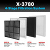 XPOWER X-3780 HEPA Air Scrubber – 600 CFM, 4-Stage Carbon+HEPA, 5-Speed, ETL/CETL