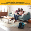 XPOWER FC-150B Dual Power Corded/Cordless Rechargeable Brushless DC Motor Whole Room Air Circulator - Water Damage Restoration – Fan, 1000 CFM, 115V