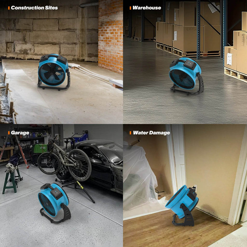 XPOWER P-21L Industrial Axial Air Mover with LED Spotlight - US Cleaning Tools