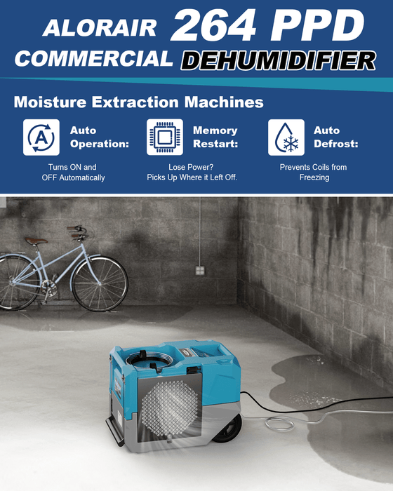 AlorAir® Storm LGR 1250 | 264 PPD Industrial Commercial Dehumidifier with Pump