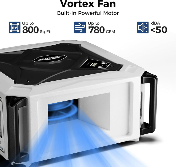 ALORAIR 270 degree Intake Air Filtration Systems Woodworking Built-in Ionizer with Strong Vortex Fan | Purecare 780IG