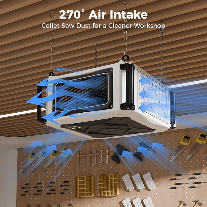 ALORAIR 270 degree Intake Air Filtration Systems Woodworking Built-in Ionizer with Strong Vortex Fan | Purecare 780IG