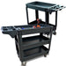 Heavy Duty Rolling Utility Service Cart for Warehouse/Garage/Restaurants/Offices, HDPE Shelves, 5" Caster Wheels