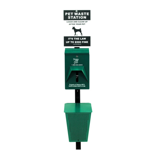 Namco Doggy Do Pet Waste Station with Pole 2129P - Front View