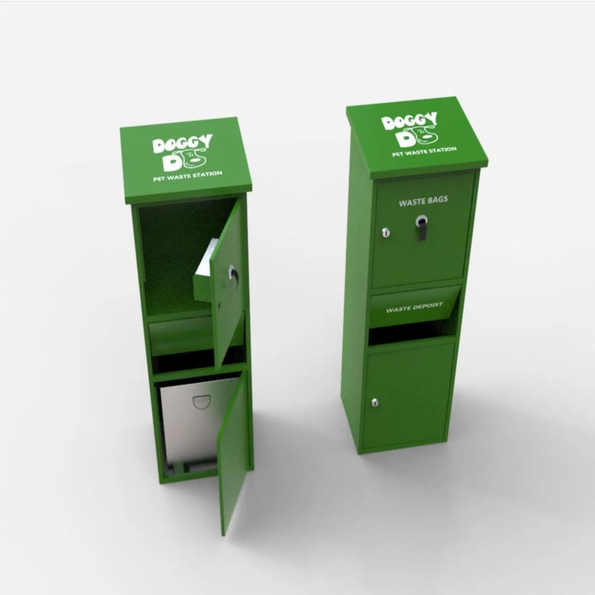 Namco 2129S Pet Waste Stand – Bag Dispenser, Enclosed Bin, Powder-Coated Steel