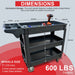 Heavy Duty Rolling Utility Service Cart for Warehouse/Garage/Restaurants/Offices, HDPE Shelves, 5" Caster Wheels