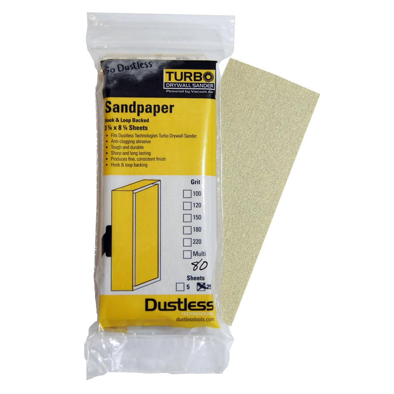 Dustless 54402 Sandpaper 80 Grit 25 Pack – Sanding Discs for Wet/dry vacuums