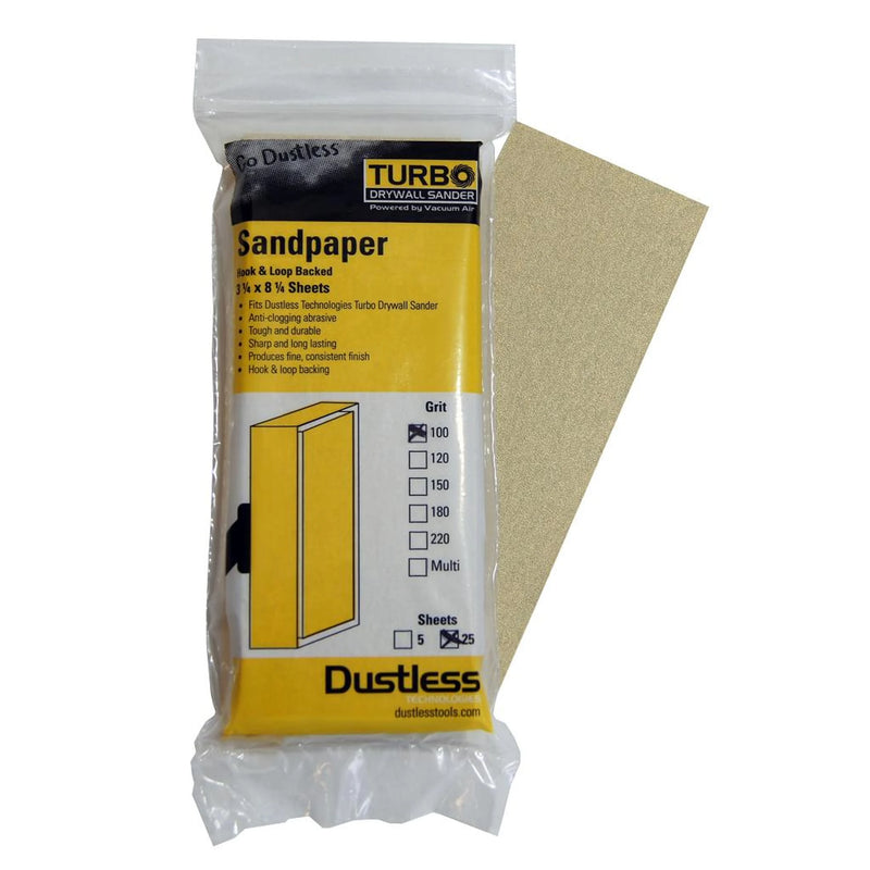 Dustless 54502 Sandpaper 100 Grit 25 Pack – Sanding Discs for Wet/dry vacuums
