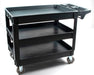 Heavy Duty Rolling Utility Service Cart for Warehouse/Garage/Restaurants/Offices, HDPE Shelves, 5" Caster Wheels