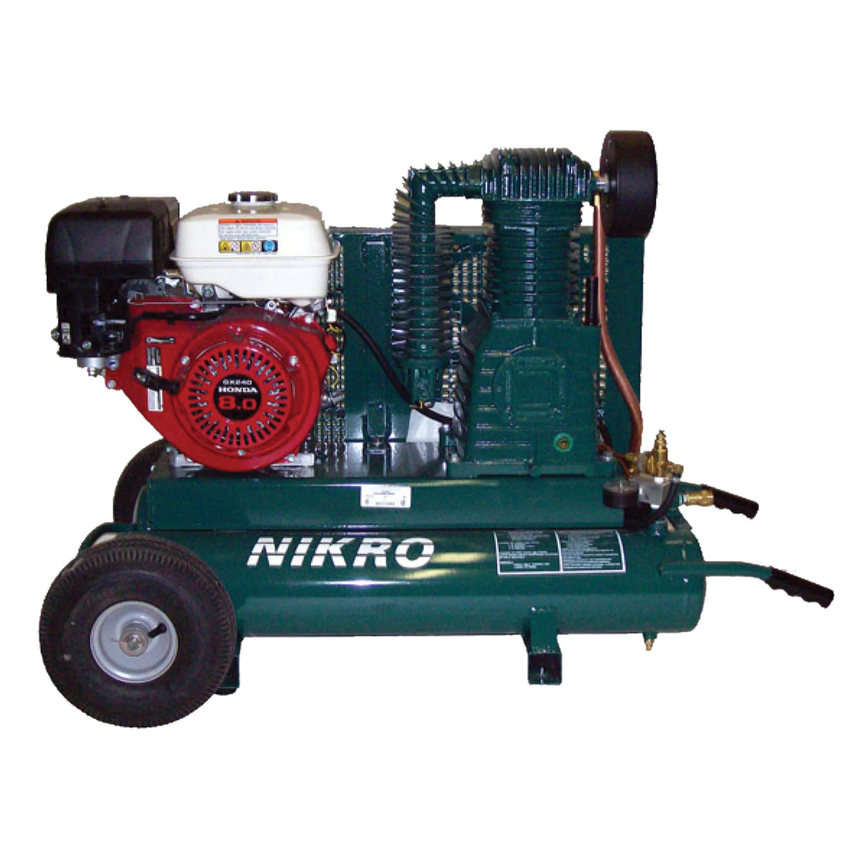 NIKRO 860544 Gasoline Air Compressor – 9 HP Honda, 175 PSI 2-Stage