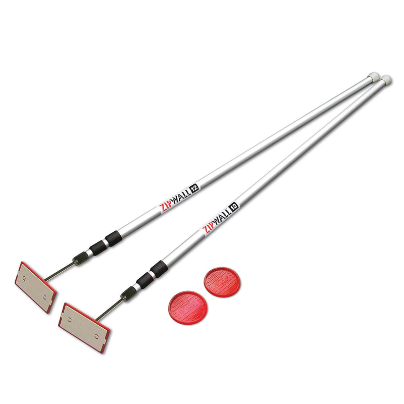 NIKRO Zipwall Kit 12 – SLP Poles Extend 4 ft 9 in to 12 ft, 2 GripDisks