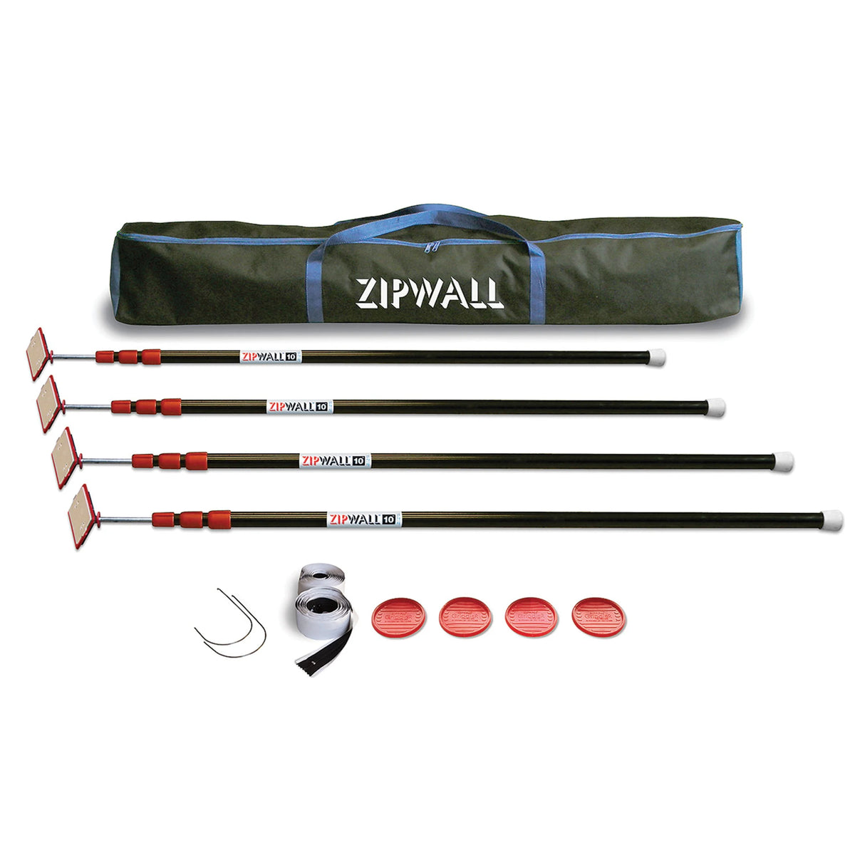 NIKRO 861978 ZipPole 4-Pack – 30 ft Dust Barrier, 1.5 lb Poles