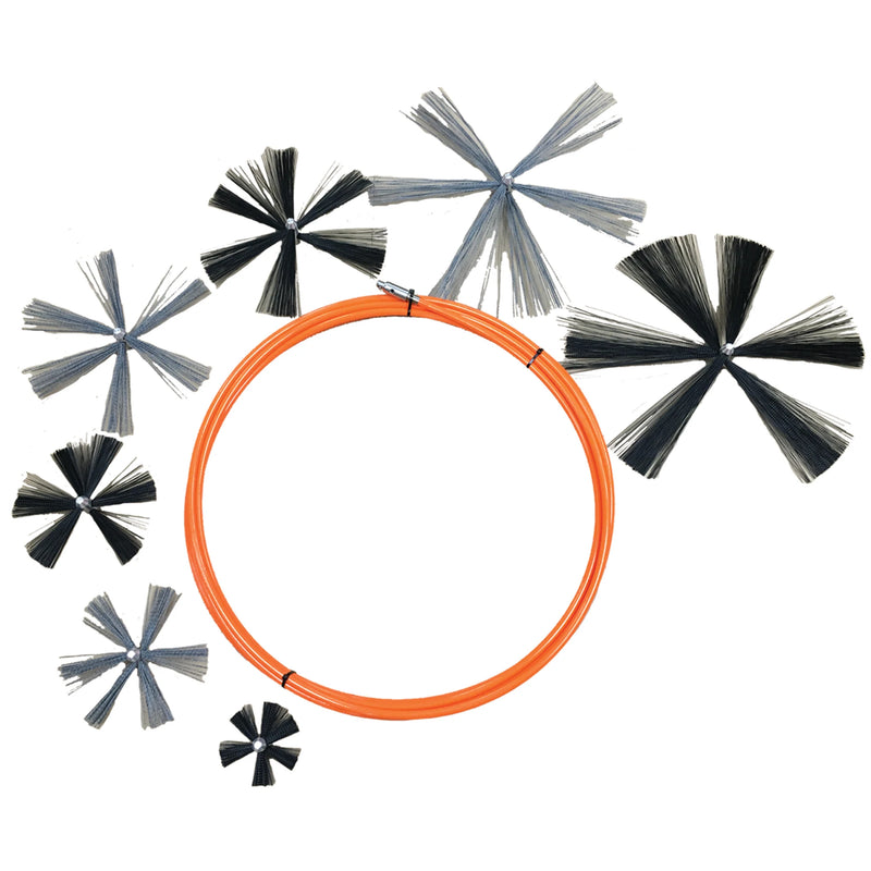 NIKRO 862532 20' Orange Jacket Brush Cable System W/7 Brushes