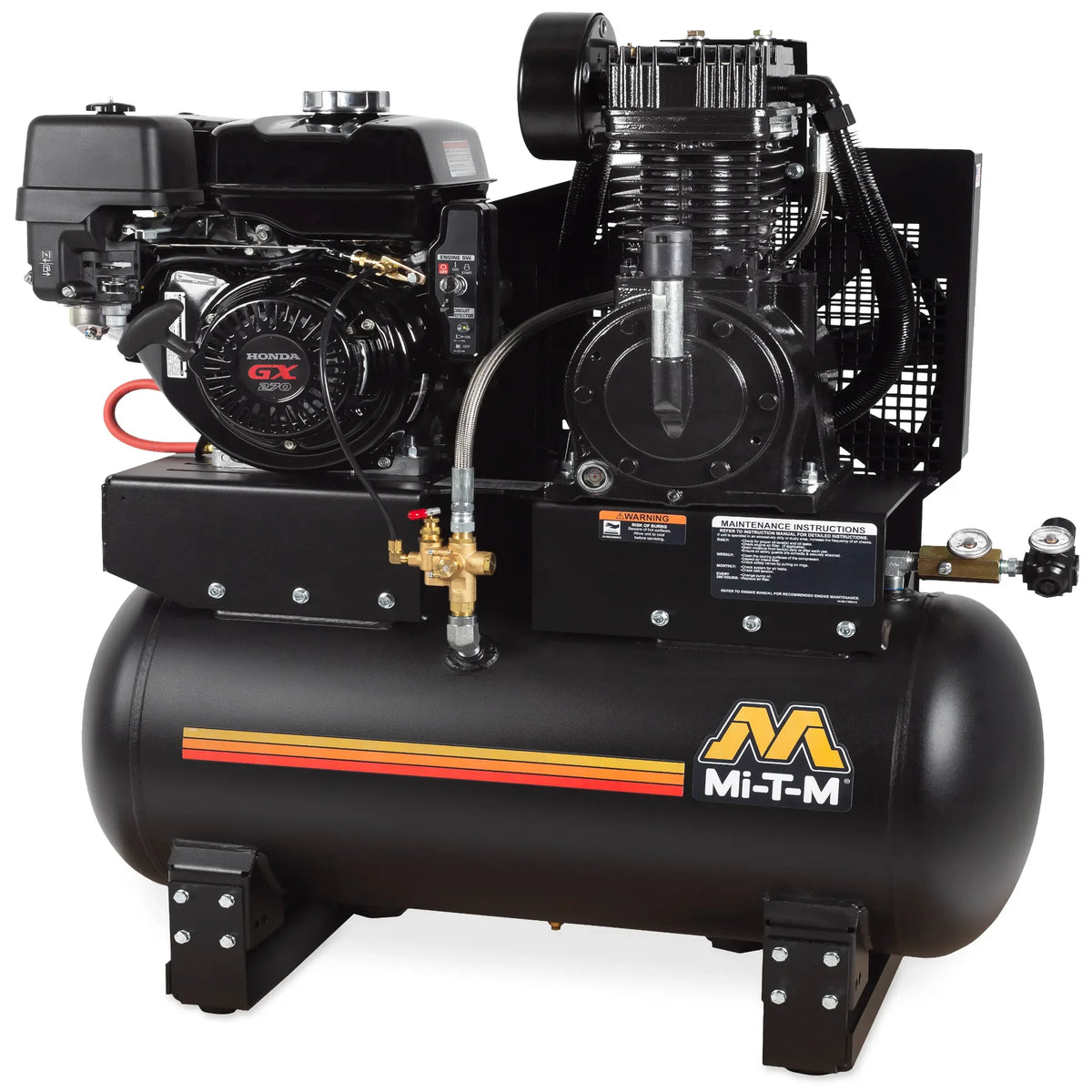 Mi-T-M AM2-SH09-30ME 30-Gal Two-Stage Gasoline Compressor – Electric Start, 17.2 CFM