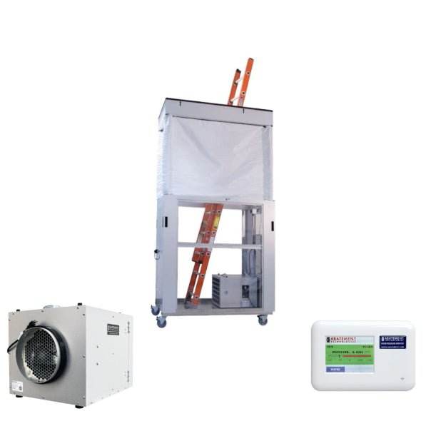 Abatement AIRE GUARDIAN AG8000PAS-RPM Mobile Dust Containment Cart w/ PAS750 Air Scrubber and RPM-RT1 Room Pressure Monitor - US Cleaning Tools