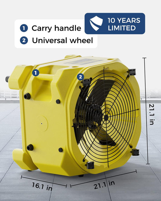 AlorAir® 3000 CFM Air Mover with Timer and Circuit Breaker for Floor Drying Blower Fan | Zeus Extreme