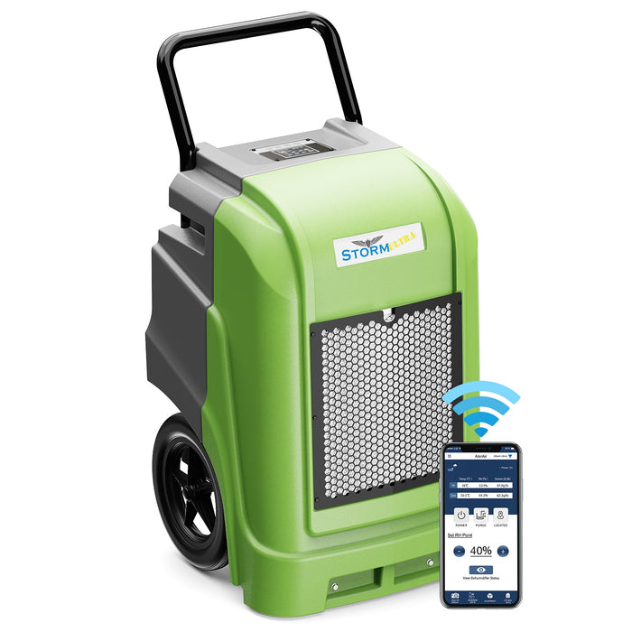 AlorAir® 190 Pints Smart Wi-Fi Large Capacity Industrial Dehumidifier for Basements, Garages & Job Sites | Storm Ultra