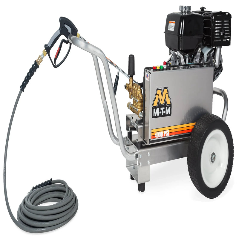 Mi-T-M CBA-4004-1MCH Aluminum Belt Drive Pressure Washer – 4000 PSI, 3.7 GPM, Honda