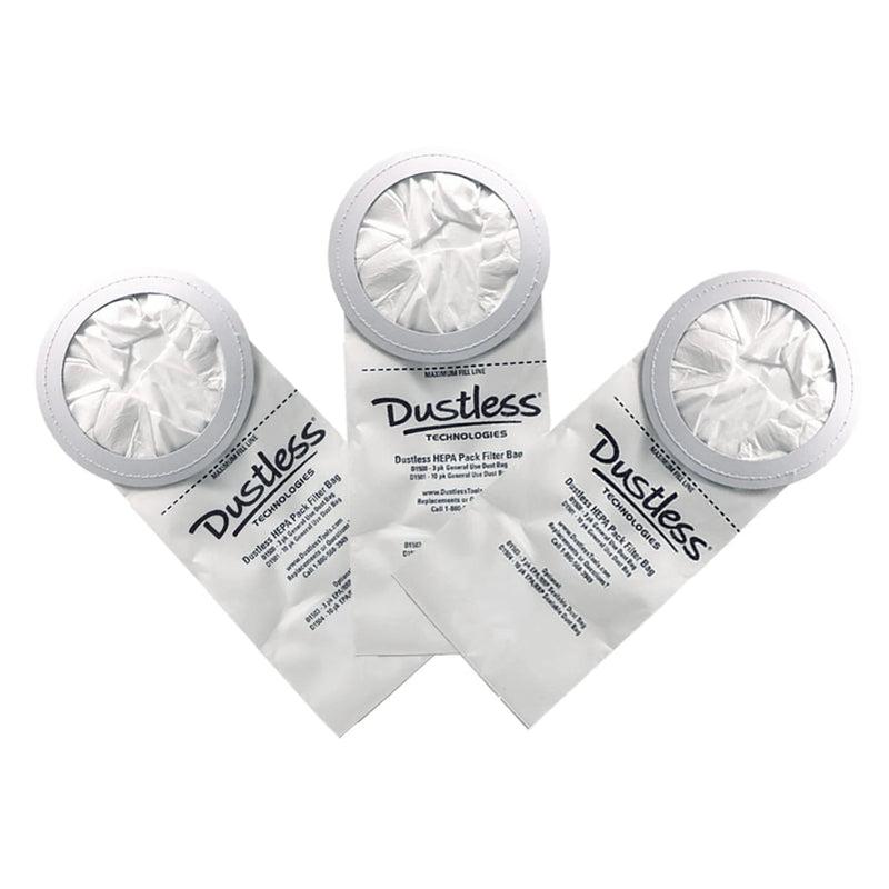 Dustless D1500 Filter Bag Open -D1505 (3 Pack) – Replacement Filter