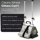 Dapper Supply DP-CRB1308 14" Counter-Rotating Brush Carpet & Hard Floor Machine – 53 dBA, 41 lbs