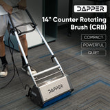 Dapper Supply DP-CRB1308 14" Counter-Rotating Brush Carpet & Hard Floor Machine – 53 dBA, 41 lbs