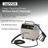 Dapper Supply DP-CSM1224 Commercial Steam Cleaner – 230°F, 1-Gal Tank, 2400W, 60-Sec Heat-Up