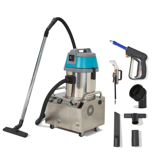 Dapper Supply DP-CSM1225 Steam Cleaner & Wet/Dry Extractor – 230°F, 2-Gal, HEPA, 16-Pc Kit