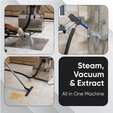 Dapper Supply DP-CSM1225 Steam Cleaner & Wet/Dry Extractor – 230°F, 2-Gal, HEPA, 16-Pc Kit